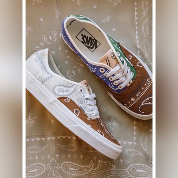 Vans Shoes - Vans Authentic Sneakers - Peace Paisley Unity Patchworks Bandana Canvas